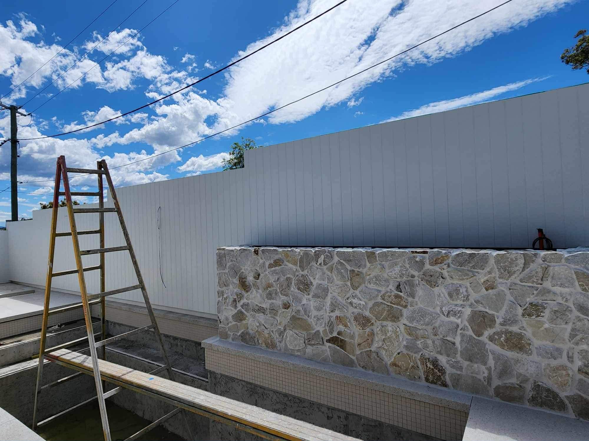 Freshly painted exterior feature wall