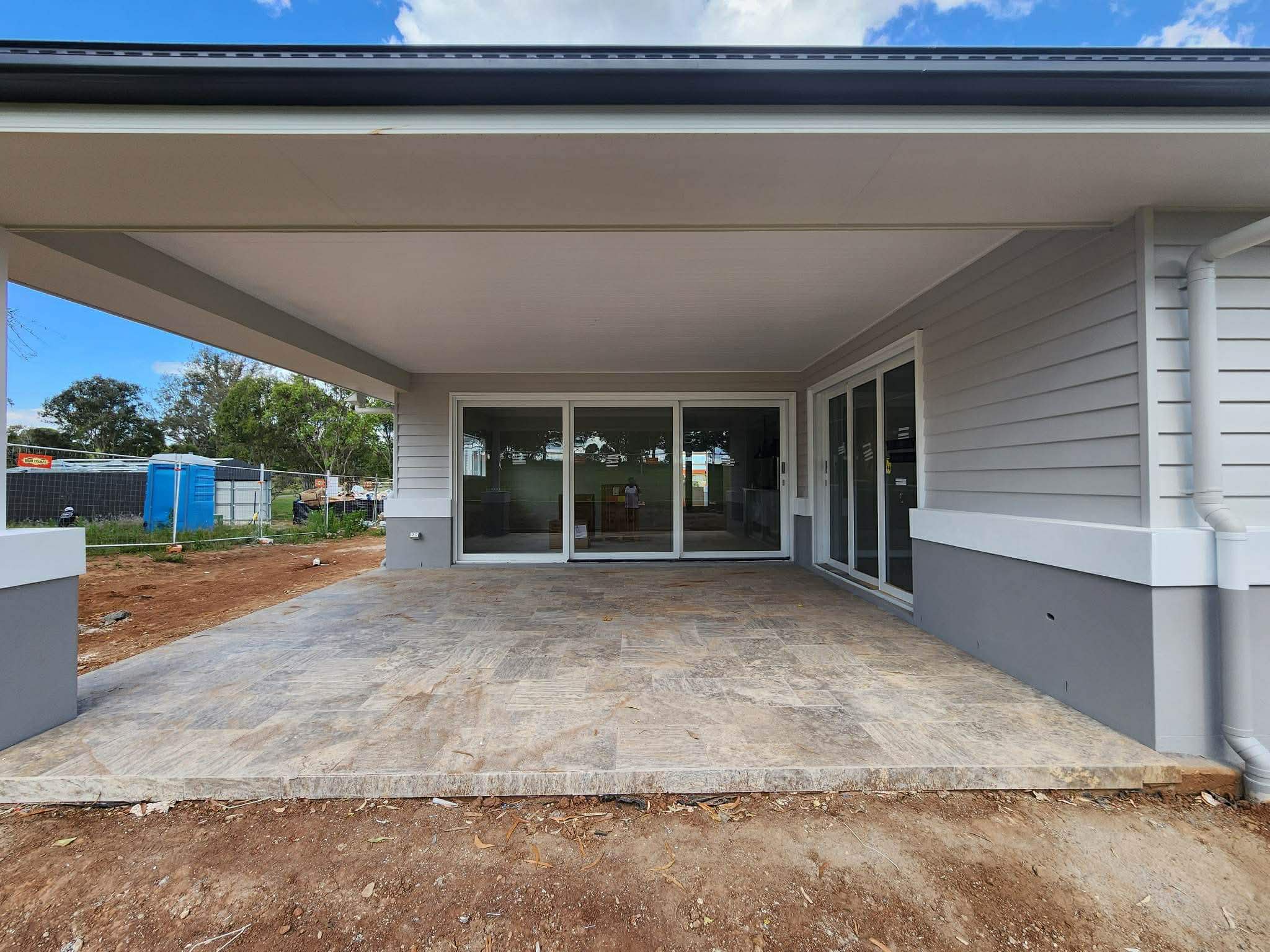 Freshly painted covered patio exterior